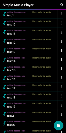 Android application Simple Music Player screenshort