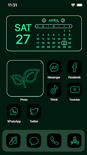 Wow Green Neon - Icon Pack