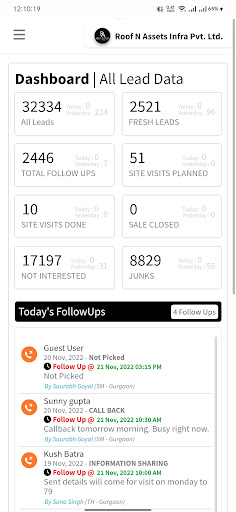 Android application Roof & Assets Infra Pvt. Ltd screenshort