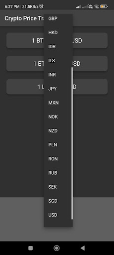 Crypto Price Tracker Screen 2