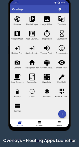 Overlays - Floating Launcher 8.1.1 APK + Mod (Unlimited money) untuk android