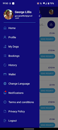 Android application Go Walkies: Dog Walking UK screenshort