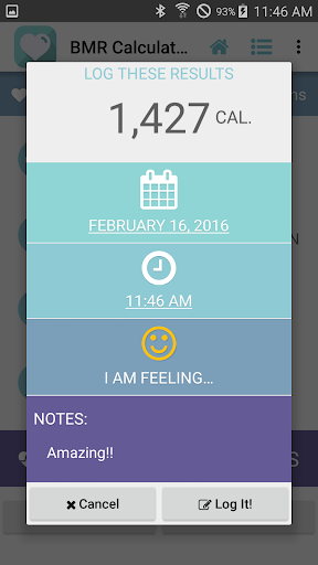 BMR Calculator & Tracker Screen 3