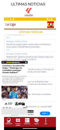 Android application La Liga España screenshort