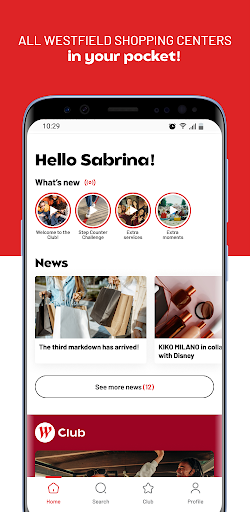 Android application Westfield - shopping app screenshort