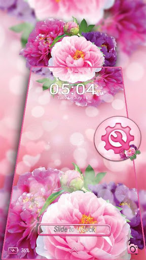 Pink Flower Bokeh Launcher Screen 3
