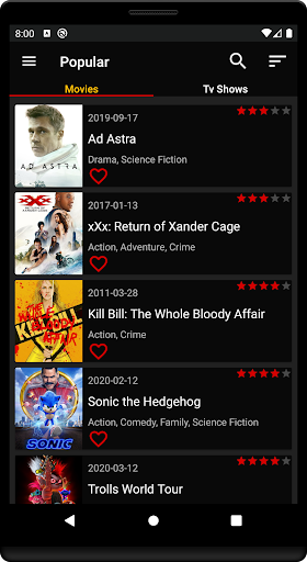 Android application Movie Room screenshort