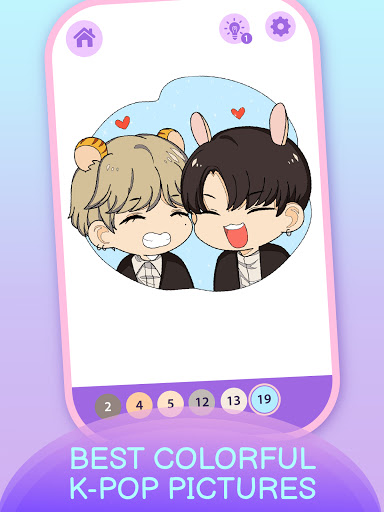 KPOP Chibi Coloring by Number Screen 2