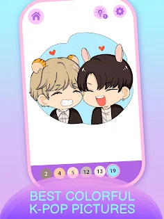 KPOP Chibi Coloring by Number - Screenshot 2