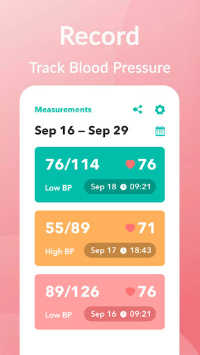 Android application Monitor Blood Pressure screenshort