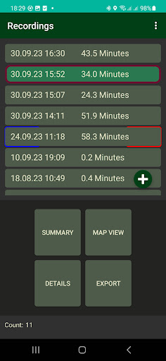 Android application Motorcycle Lean Angle Recorder screenshort