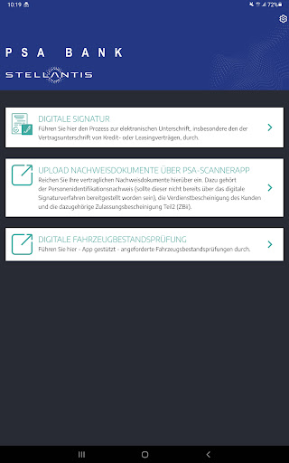Android application PSA Bank Service screenshort