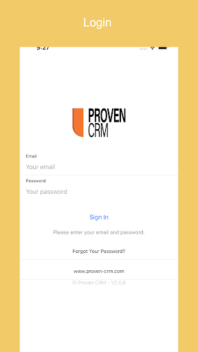 Android application Proven CRM Mobile screenshort