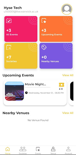 Android application Aura Events screenshort