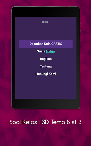 Soal Kelas 1 SD Tema 8 st 3