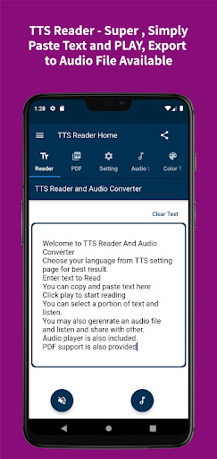 Android application TTS Reader -Text to Speech screenshort
