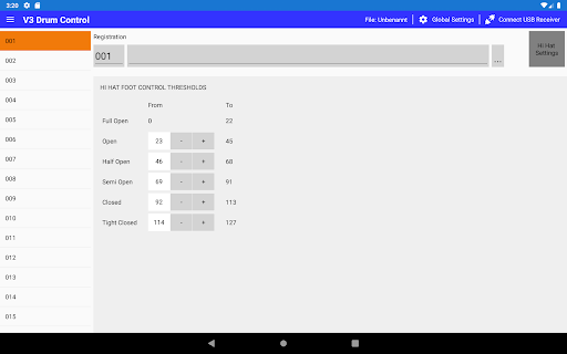 V3 DRUM CONTROL Screen 2