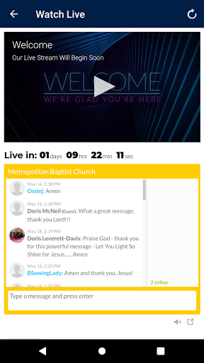 Metropolitan Baptist Church Screen 2