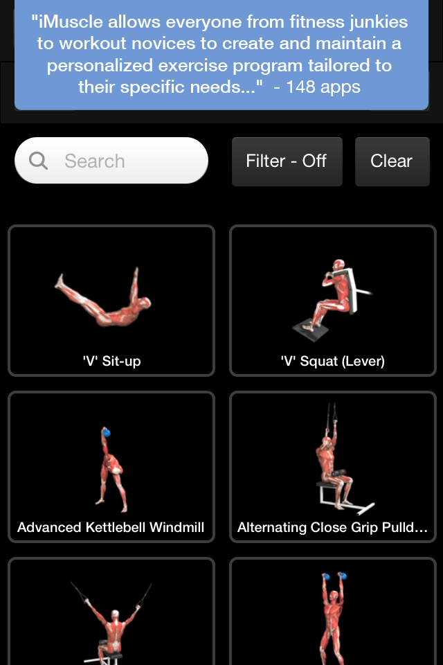 Android application iMuscle 2 screenshort