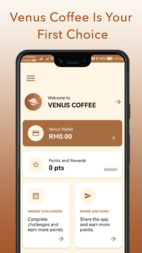 Android application Venus Coffee screenshort