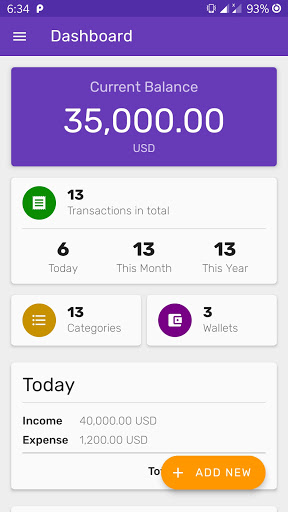 Android application Master of Coin: Simple expense screenshort