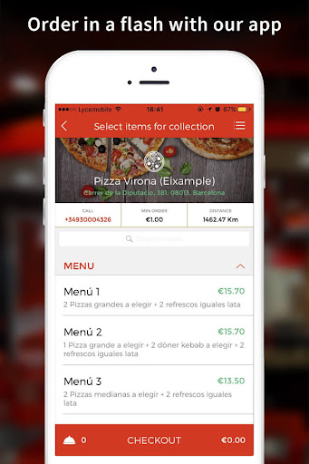 Android application Pizza Virona screenshort