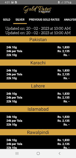 Gold Rates In Pakistan Screen 2