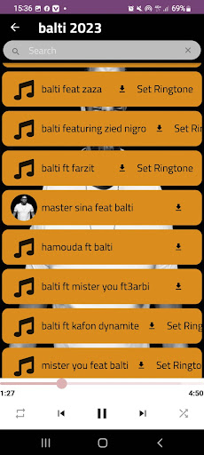 Android application balti musique screenshort