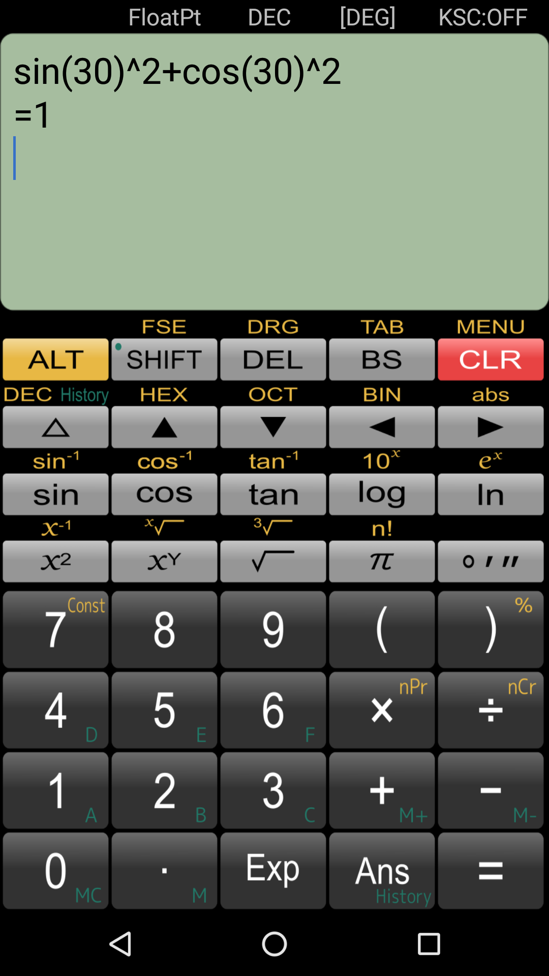 Android application Panecal Scientific Calculator screenshort