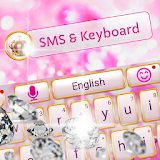 Pink bling glitter keyboard and SMS theme icon