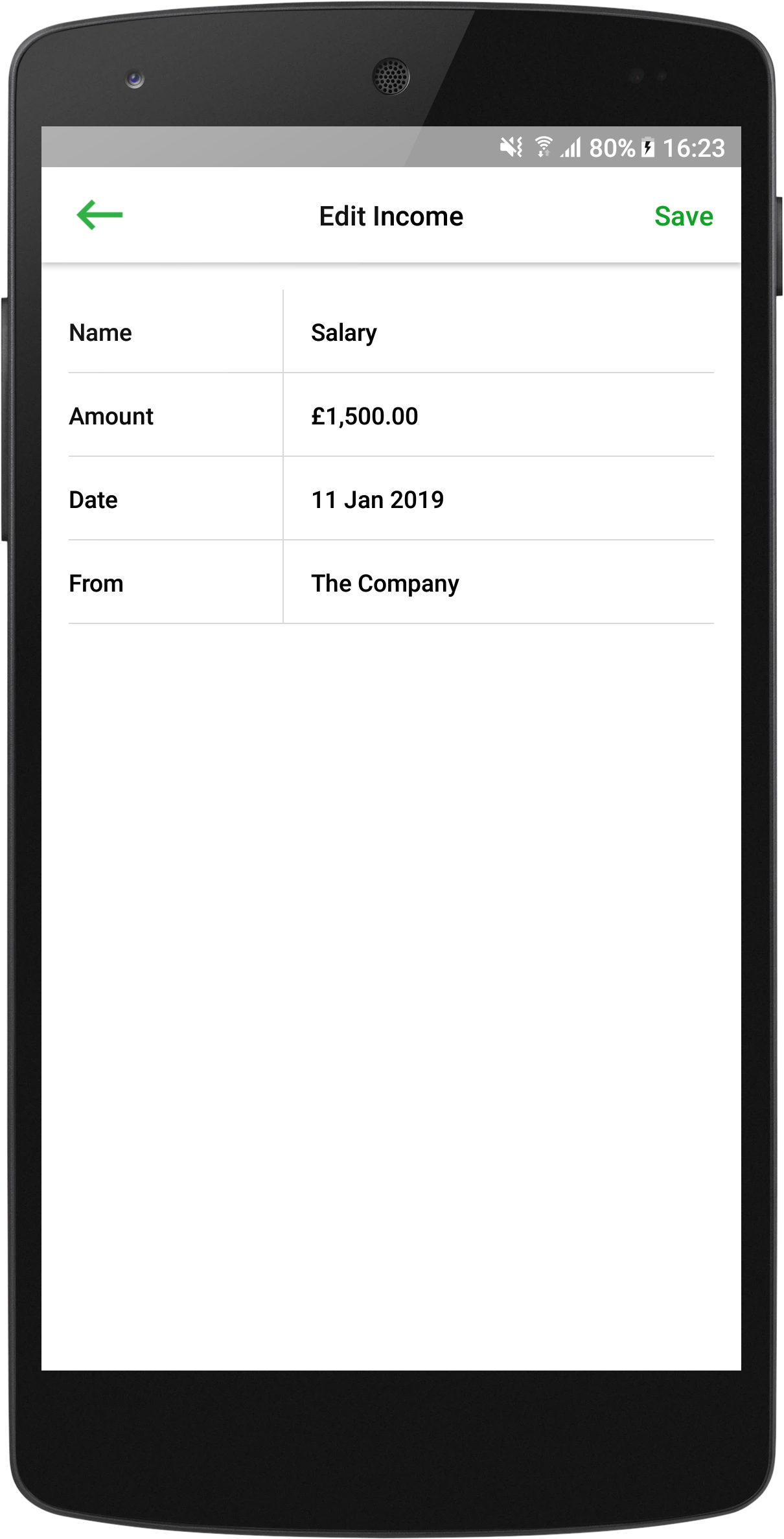 Android application Simple Family Accounting screenshort