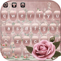 Rose Gold Theme for Keyboard Pink Gold Flower