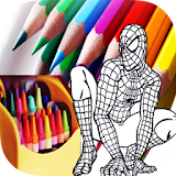 spider coloring man icon