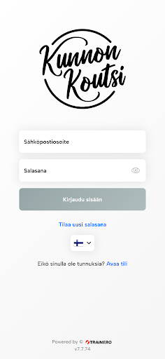Android application Kunnonkoutsi screenshort