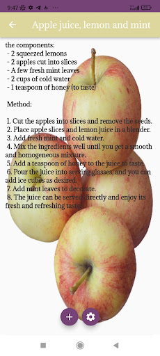 Preparing fruit juices Screen 3