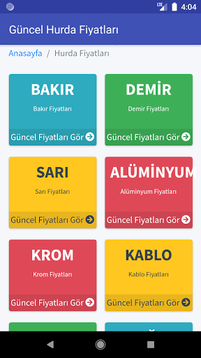 Android application Hurda Fiyatları - Demir, Bakır screenshort
