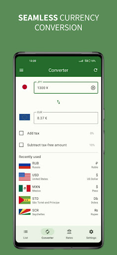 Currency List Screen 3