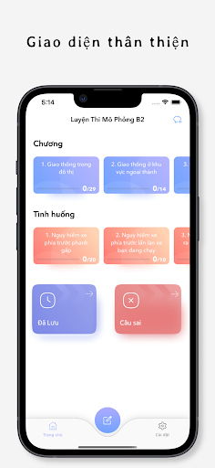 Android application Mô phỏng GPLX screenshort