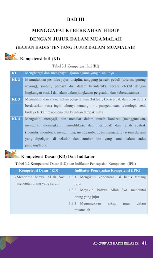 Al-Quran Hadis MTs IX 2020