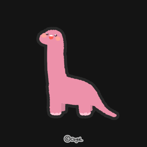 카카오톡 테마 - 분홍목긴공뇽_다크그레이 logo