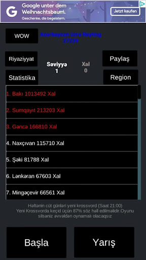 Azəri Krossvord və Söz Oyunu Screen 3
