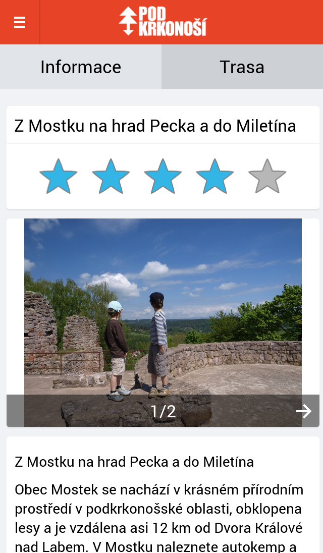 Android application Podkrkonoší screenshort
