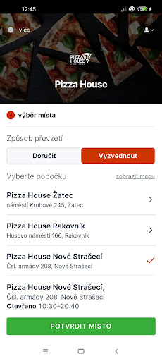 Android application Pizza House Nové Strašecí screenshort