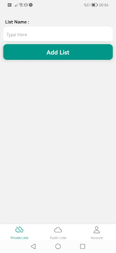 Android application ShopListie screenshort