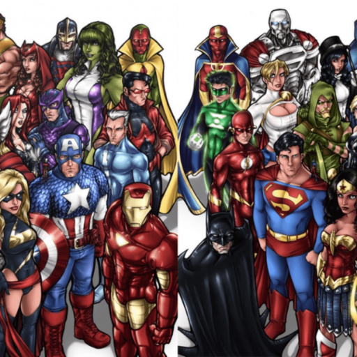 Superheroes Battle Wallpaper logo