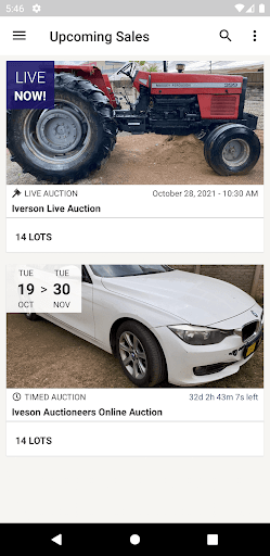 Android application Iveson Auctioneers screenshort