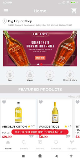 Android application Big Liquor Shop screenshort