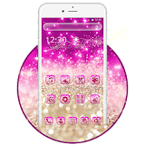 kawai Salmon Pink Glitter Theme icon