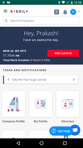 Android application Kredily Admin Payroll & HR App screenshort