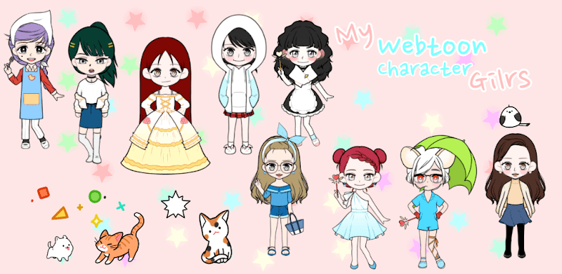 K-pop Webtoon Character Girls